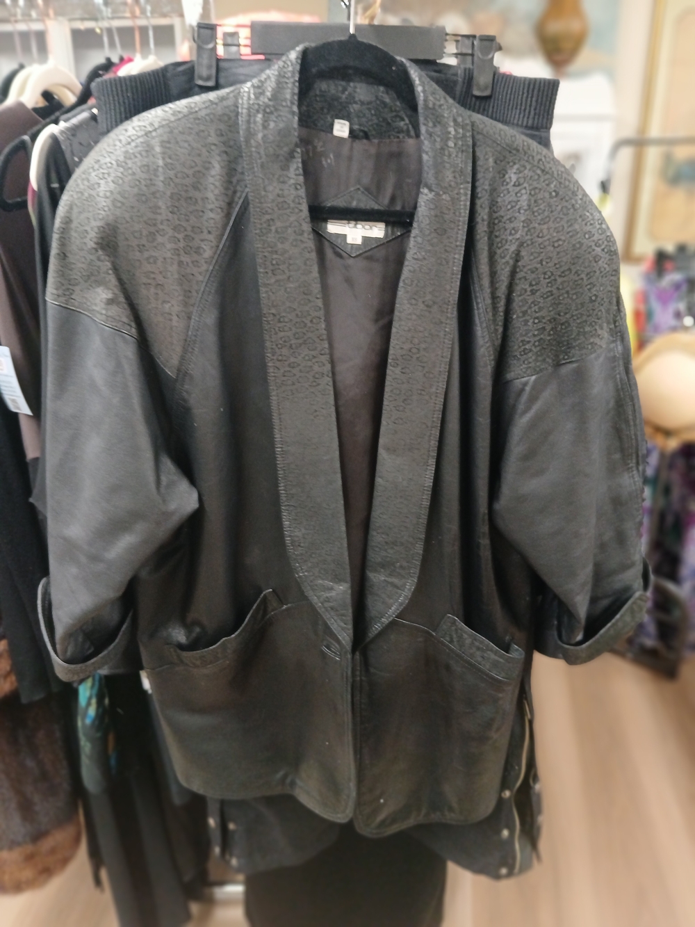Vintage Women's Black Leather Jacket Blazer
